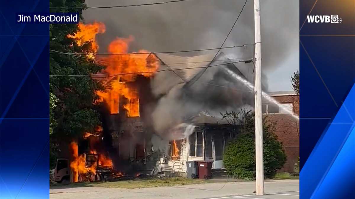 Fire destroys home next to Dedham, Massachusetts, high school [Video]