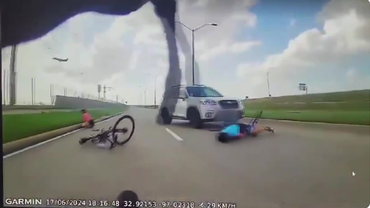Wild video shows cyclists hit, run over by suspected drunk driver near DFW Airport