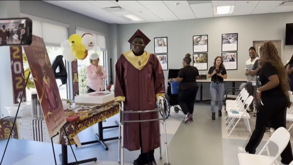 Henry County teen hit by bus has surprise graduation party [Video]