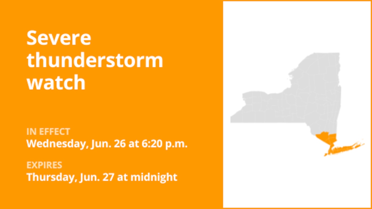 NY weather: part of New York under a severe thunderstorm watch until early Thursday [Video]