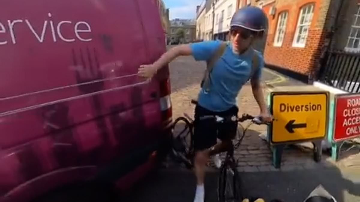 Moment BBC Radio 1 DJ Greg James is clipped by reversing van after driver ran over a Lime bike during ride with Jeremy Vine [Video]