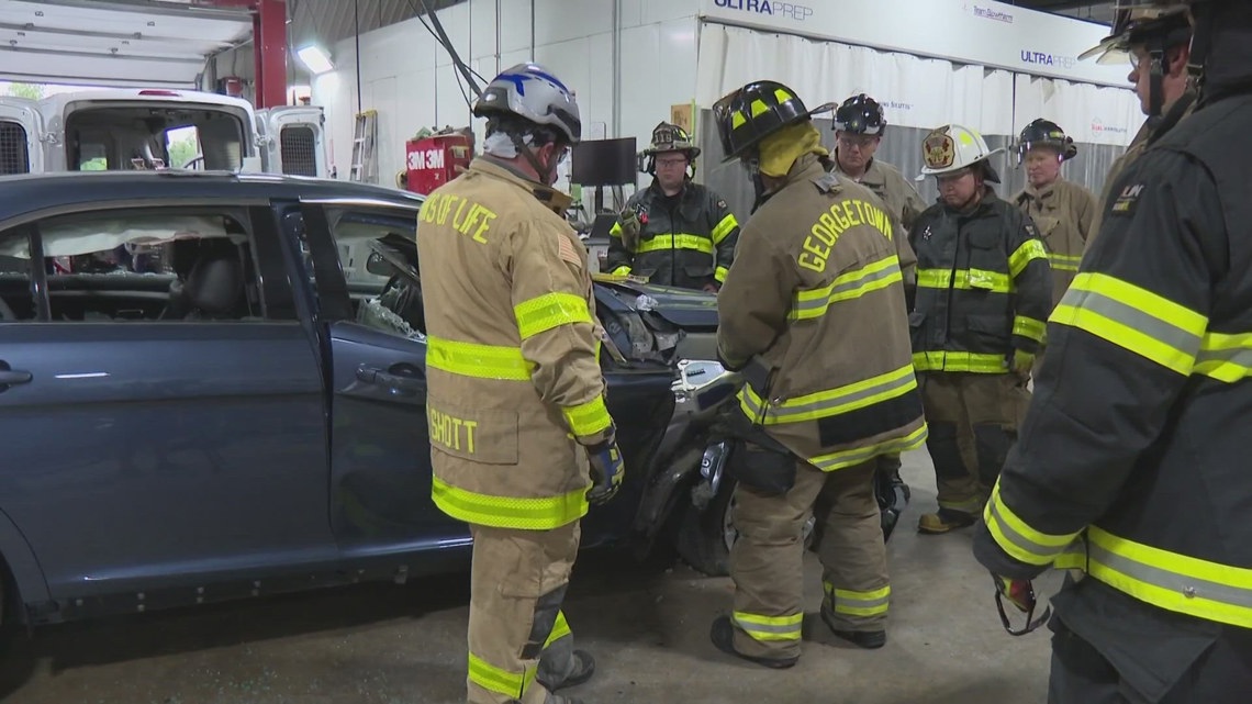 First responders train to rescue people out of hybrid vehicles [Video]