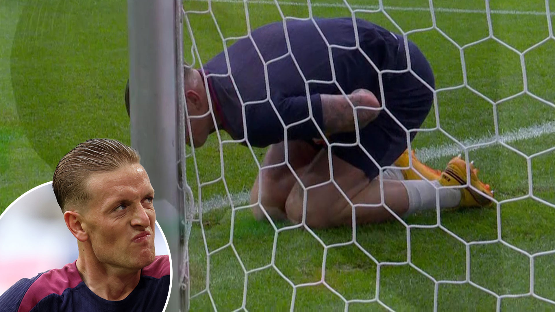 Jordan Pickford suffers injury scare in warm up ahead of England vs Slovakia as he is forced to leave pitch early [Video]