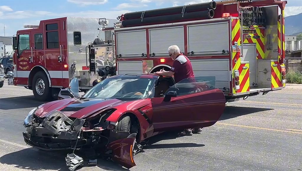 [ACCIDENT] C7 Corvette Stingray Collides with a Motorcyclist [Video]