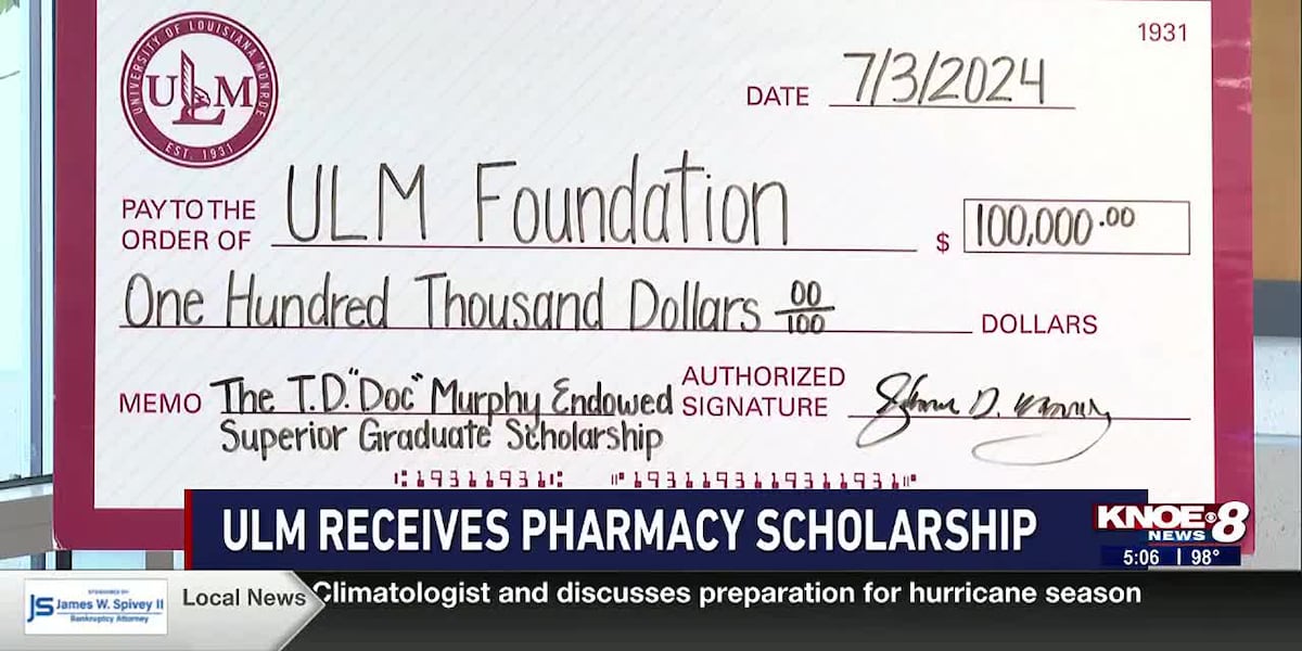 ULM receives pharmacy scholarship [Video]