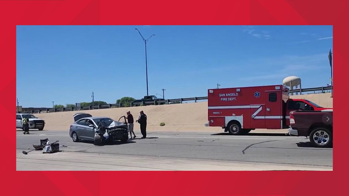 Driver injured in two-vehicle collision on loop frontage road [Video]