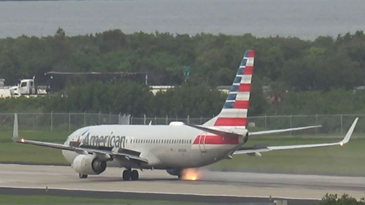 Terrifying moment American Airlines Boeing plane