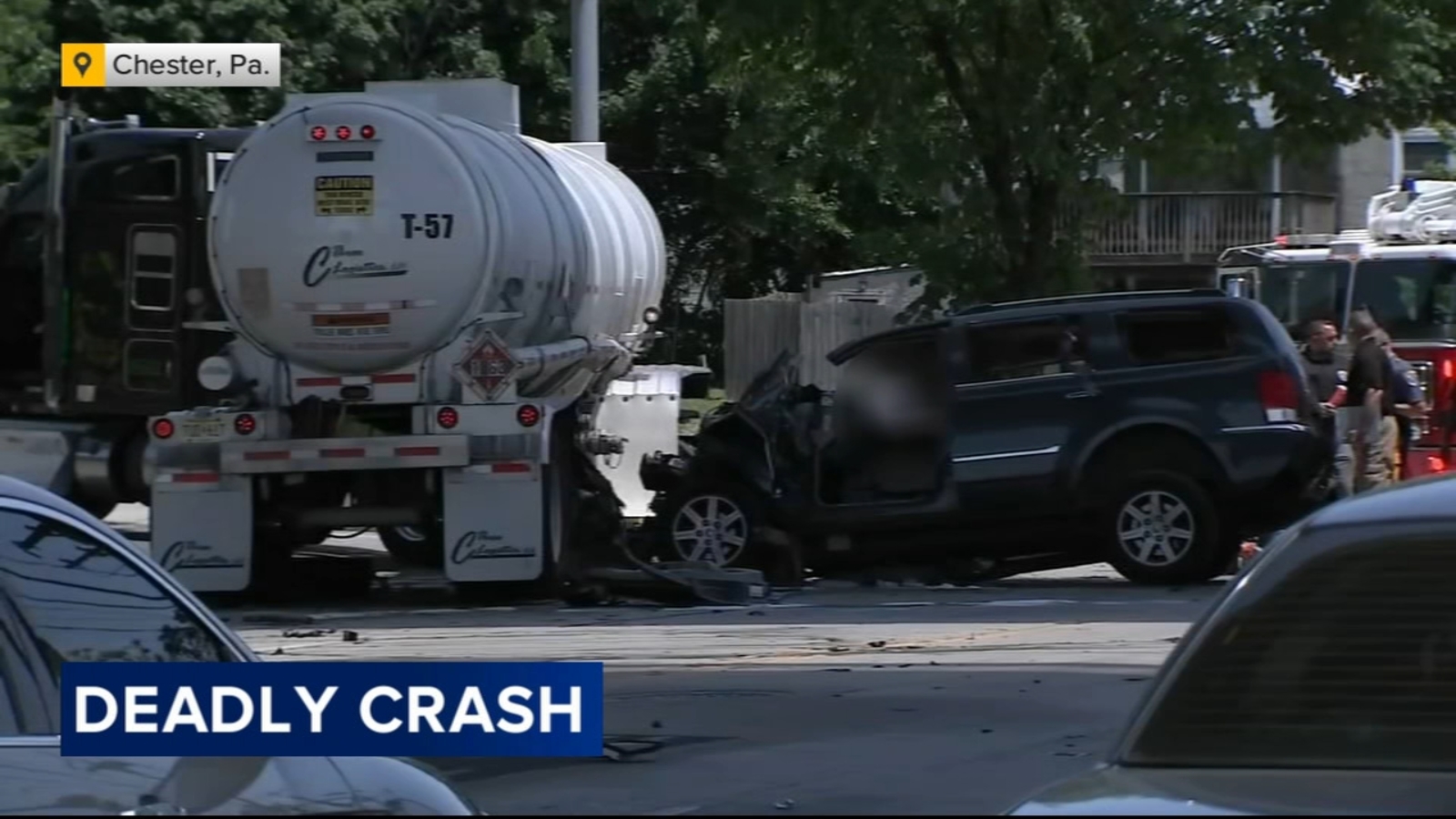 1 dead, 1 injured after car strikes tanker truck in Chester, Delaware County [Video]