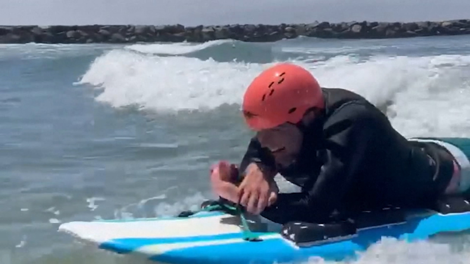 California man Collin Bosse goes surfing again after suffering terrible spinal injury that left him paralyzed [Video]