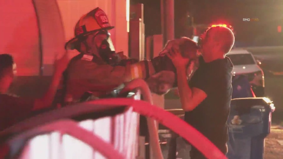 Firefighters rescue cat from burning Los Angeles home [Video]