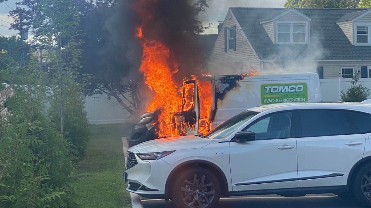 Firefighters extinguish van fire in Milford  NBC Connecticut [Video]